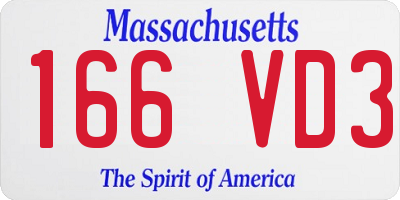 MA license plate 166VD3