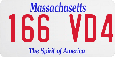 MA license plate 166VD4