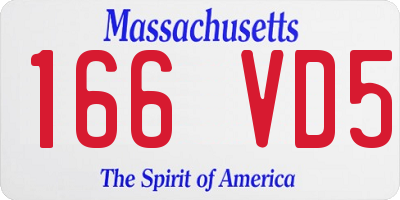 MA license plate 166VD5