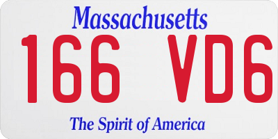 MA license plate 166VD6