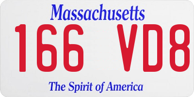 MA license plate 166VD8
