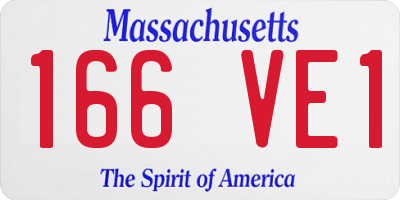 MA license plate 166VE1