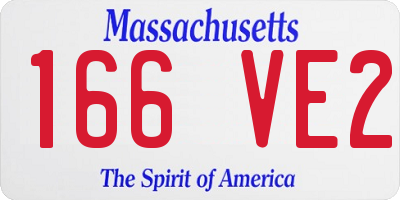 MA license plate 166VE2
