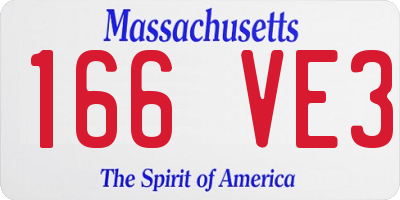 MA license plate 166VE3