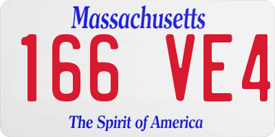 MA license plate 166VE4