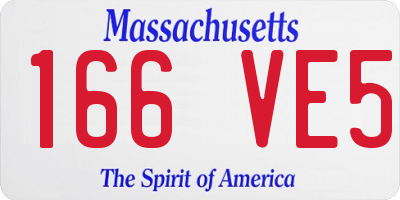 MA license plate 166VE5