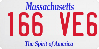 MA license plate 166VE6