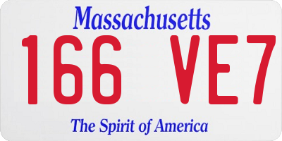 MA license plate 166VE7