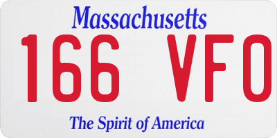 MA license plate 166VF0