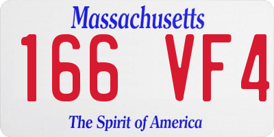MA license plate 166VF4