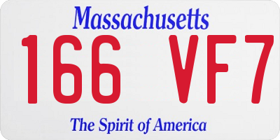 MA license plate 166VF7