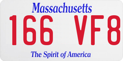 MA license plate 166VF8