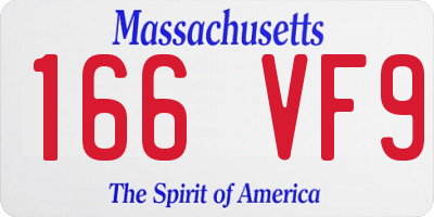 MA license plate 166VF9