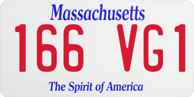 MA license plate 166VG1