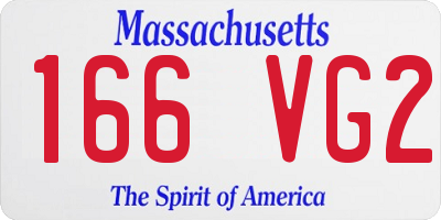 MA license plate 166VG2