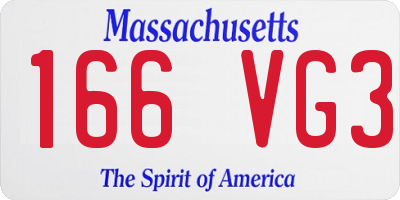 MA license plate 166VG3