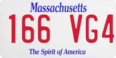MA license plate 166VG4