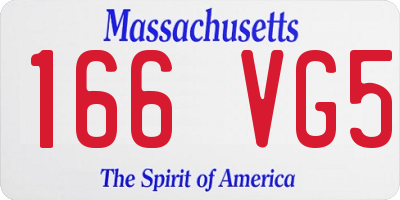 MA license plate 166VG5