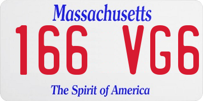 MA license plate 166VG6