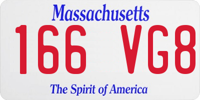 MA license plate 166VG8