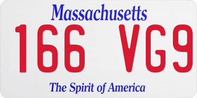 MA license plate 166VG9