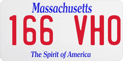 MA license plate 166VH0