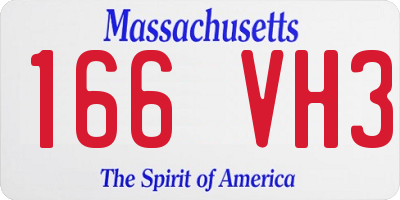 MA license plate 166VH3