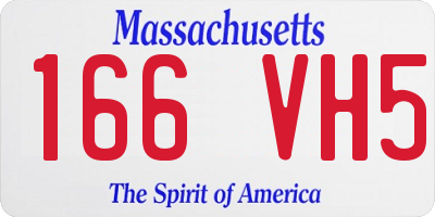 MA license plate 166VH5