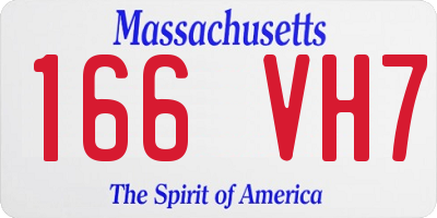 MA license plate 166VH7