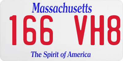 MA license plate 166VH8