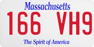 MA license plate 166VH9