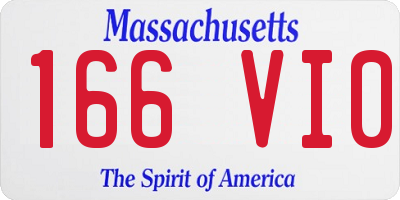 MA license plate 166VI0