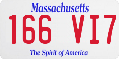 MA license plate 166VI7