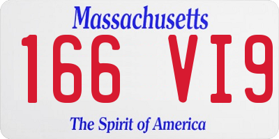 MA license plate 166VI9