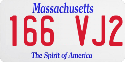 MA license plate 166VJ2