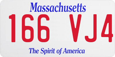 MA license plate 166VJ4