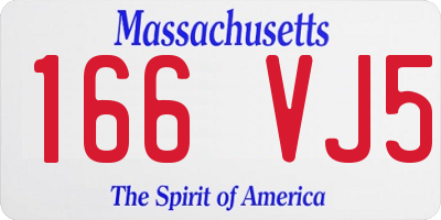 MA license plate 166VJ5