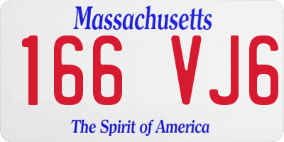 MA license plate 166VJ6