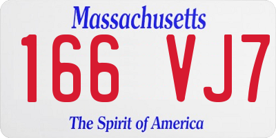 MA license plate 166VJ7