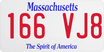 MA license plate 166VJ8