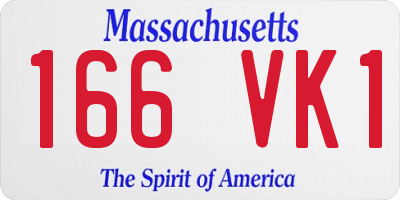 MA license plate 166VK1