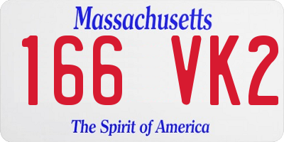 MA license plate 166VK2