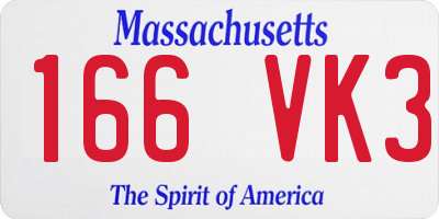 MA license plate 166VK3