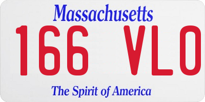 MA license plate 166VL0