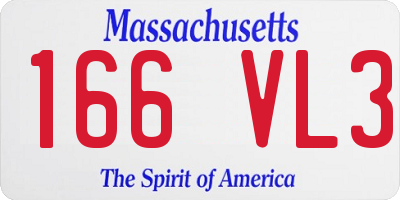 MA license plate 166VL3