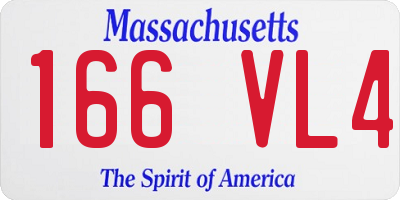 MA license plate 166VL4