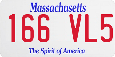 MA license plate 166VL5