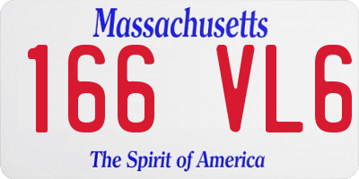 MA license plate 166VL6