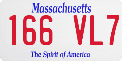 MA license plate 166VL7