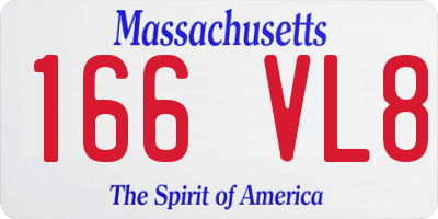 MA license plate 166VL8